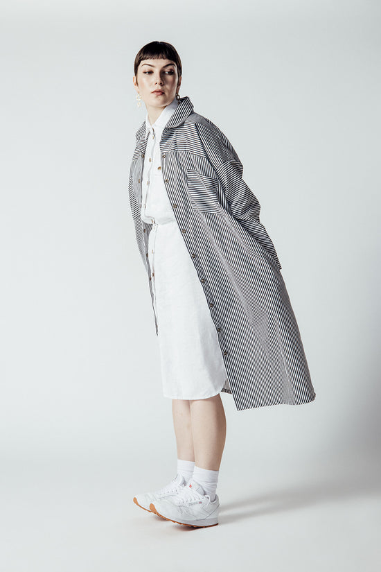 Image Title Striped Shirt Dress